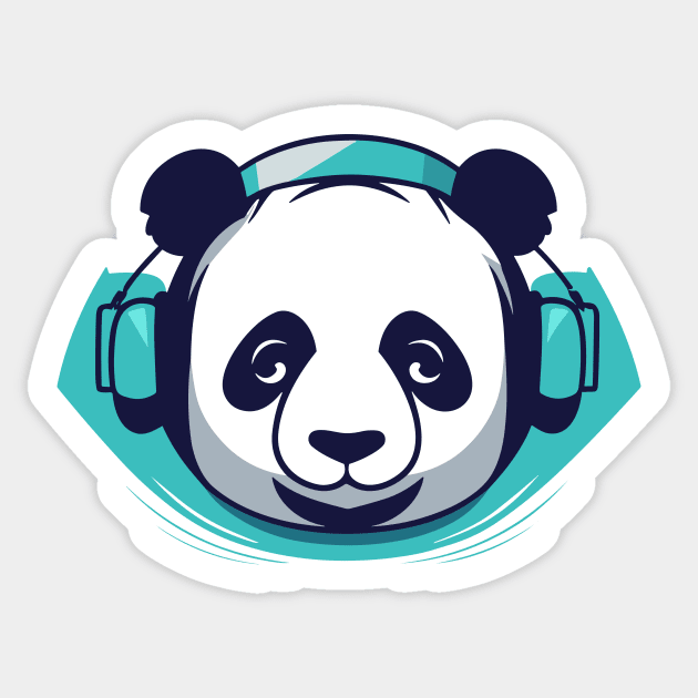 Panda Music Headphone City Rhyme Wonderful Vibes Vector Graphic Sticker by Cubebox